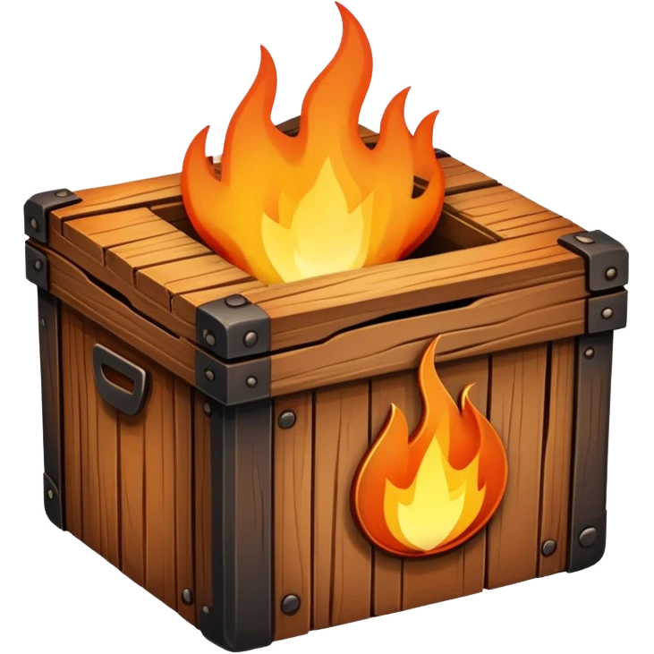 box with flames emoji