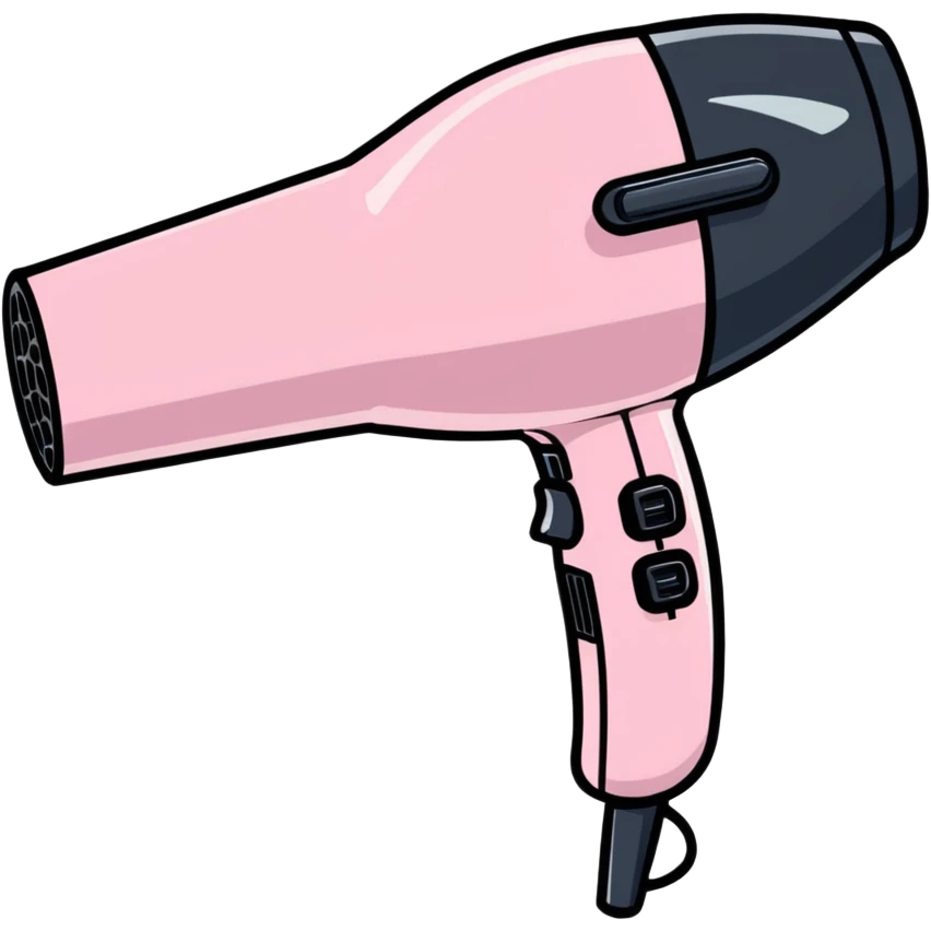 pastel pink hair dryer emoji