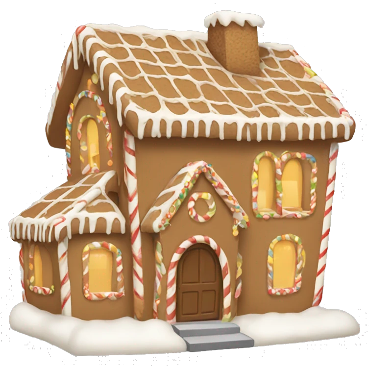 Beige gingerbread house emoji