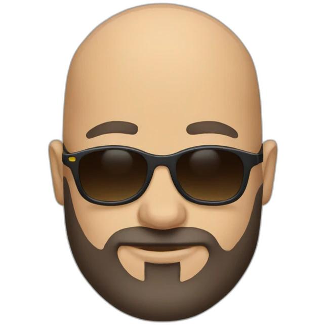 Bald guy with nice beard wearing sunglasses emoji