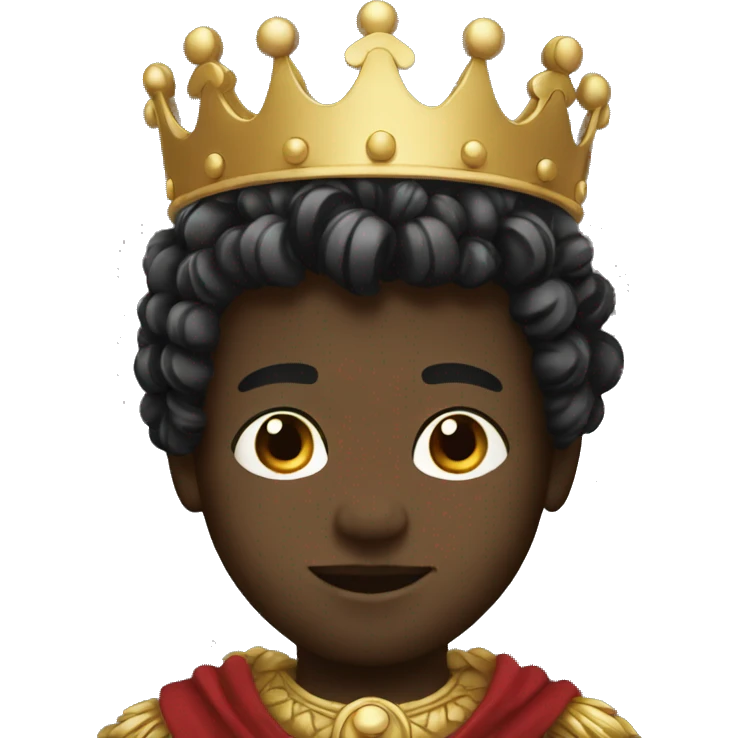 King boy white face black background  emoji