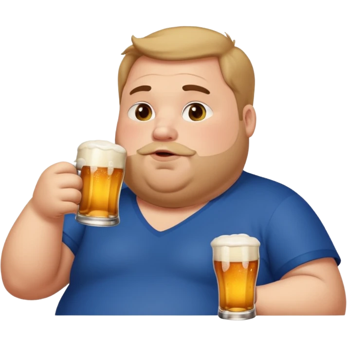 Fat guy drinking beer emoji