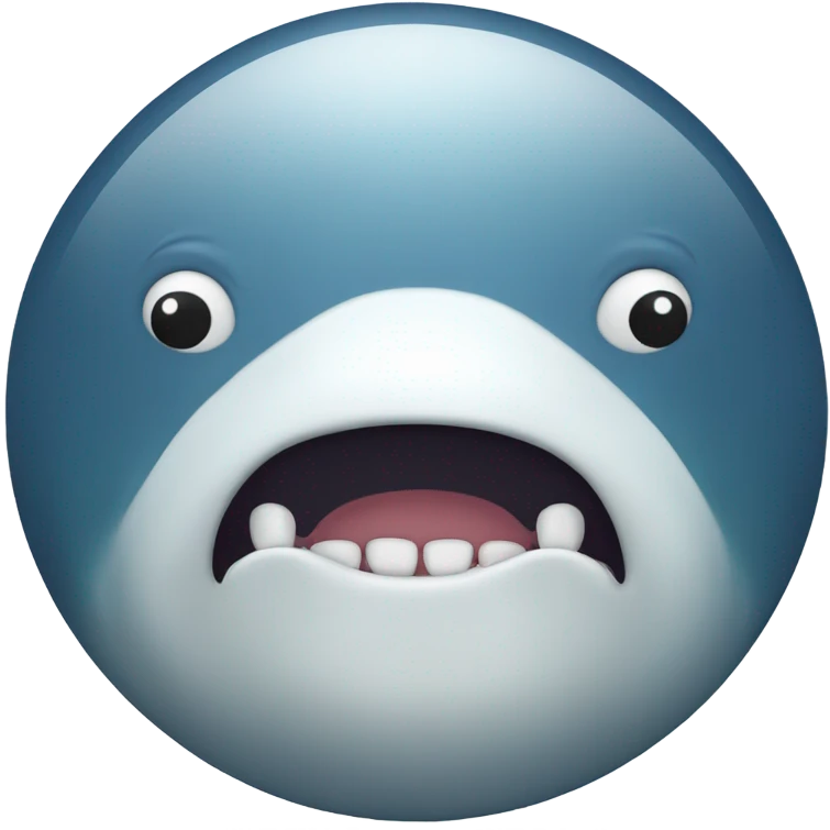 white whale , open mouth emoji