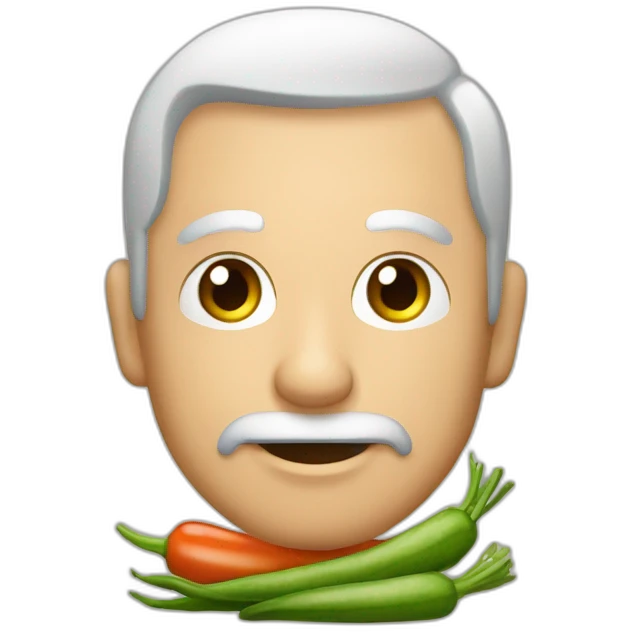 señor cosechando verduras de una huerta emoji