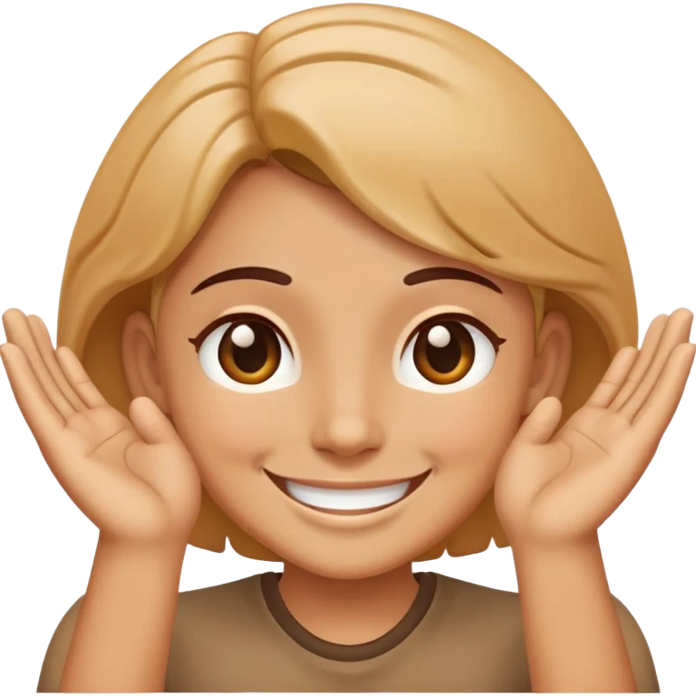 Smiling face with hands pressed together in gratitude, representing politeness emoji