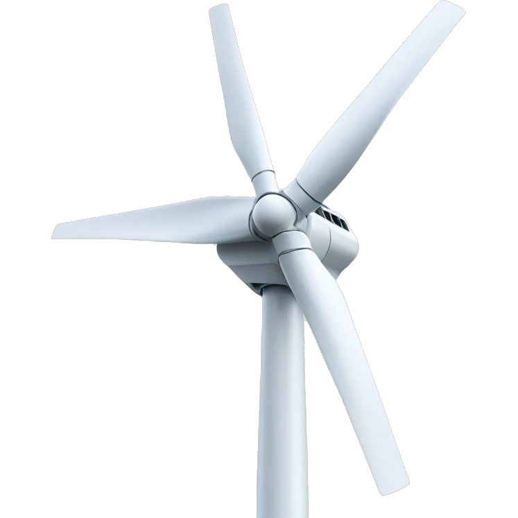 photorealistic wind turbine with perfectly straight propellers emoji