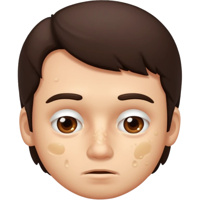 brunette man with lots of acne emoji