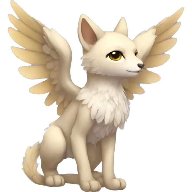 Anthro shy cute winged animal hybrid full body emoji