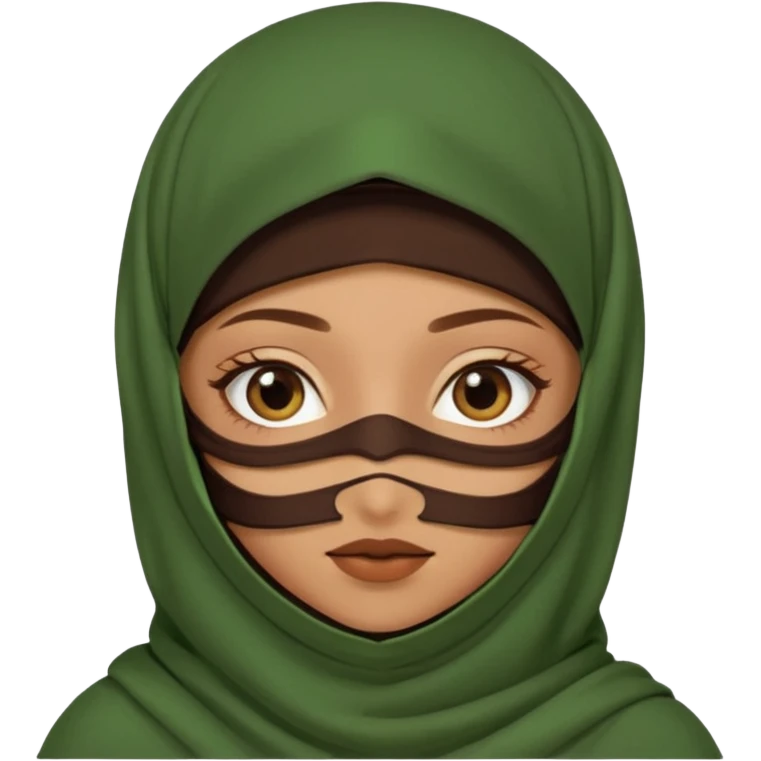 Niqab musli girl chocolate color make the niqab green emoji