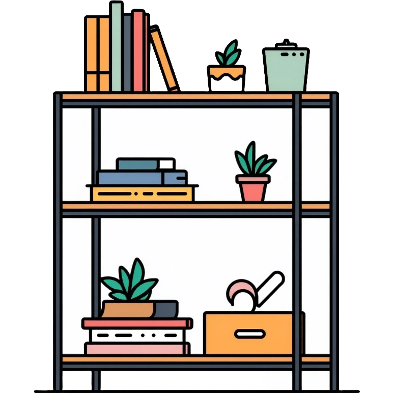 Modern minimalist shelving unit emoji