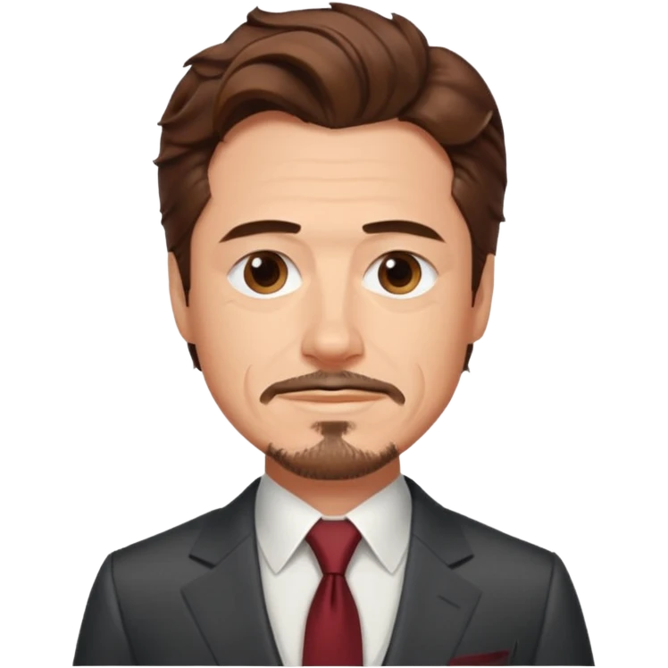 Tony Stark with wavy hair smirking emoji