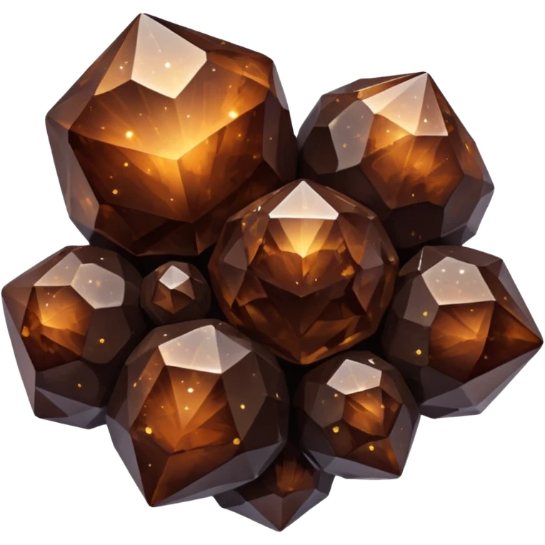 glossy dark brown nebula crystal clusters emoji