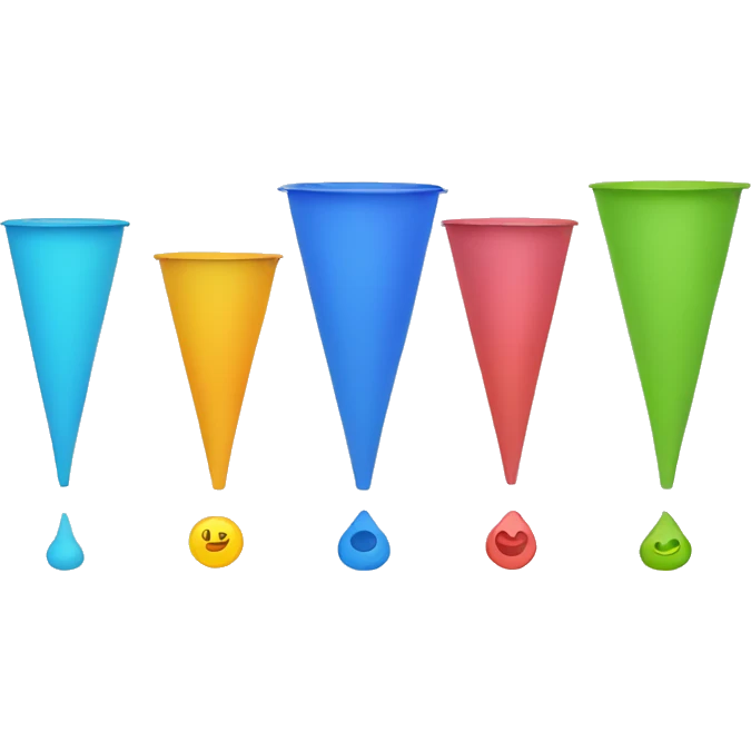 create an emoji of a marketing funnel with 4 different colors emoji