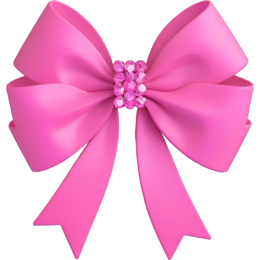 pink bow with crystal facets like a gemstone emoji