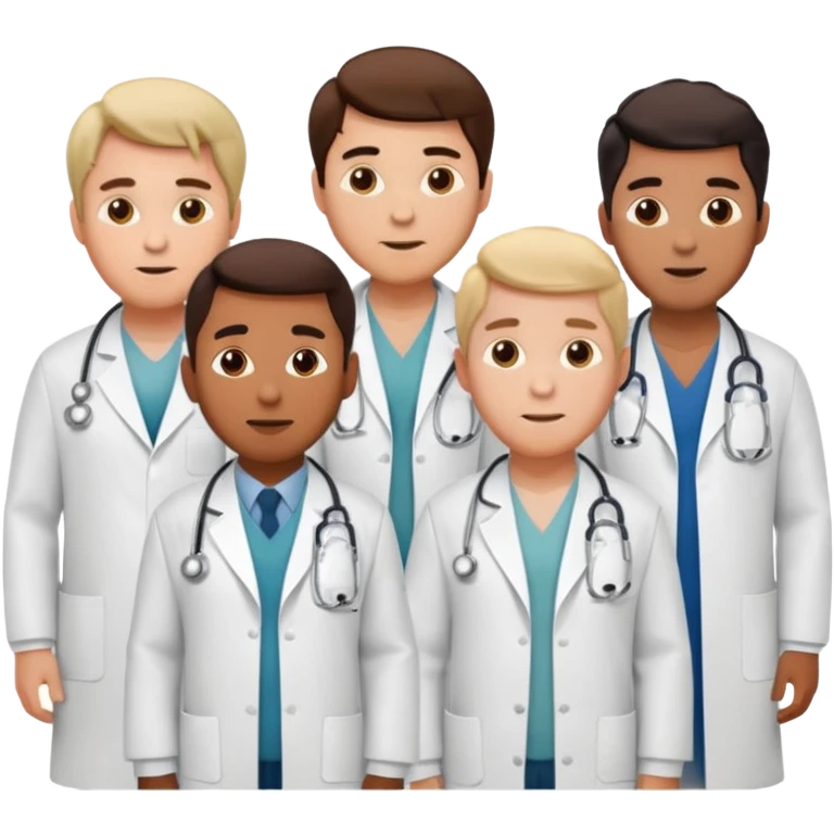 5 doctor staff all men  make some space between em emoji