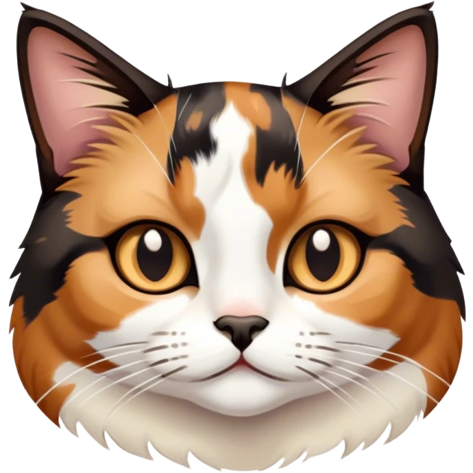 Kira white tan brown black calico cat emoji