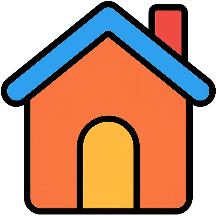 home icon, flat icon, bold lines, flat design, no gradients emoji