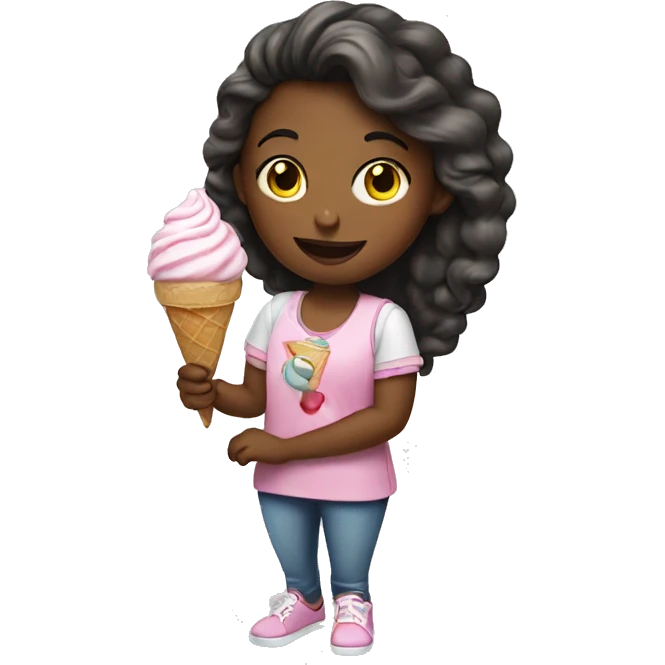 Girl with ice cream emoji