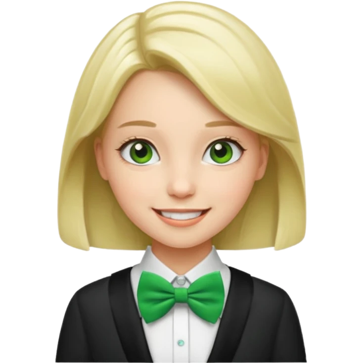 girl with green bow tie emoji