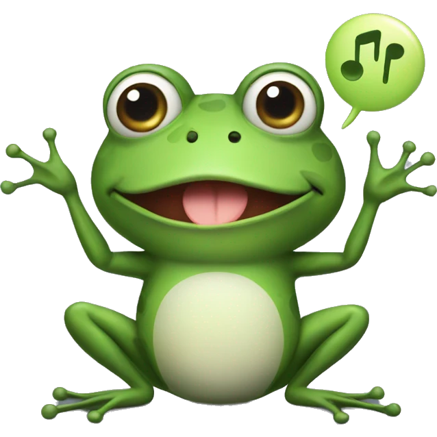 frog with a text ballon saying Rhythm  emoji