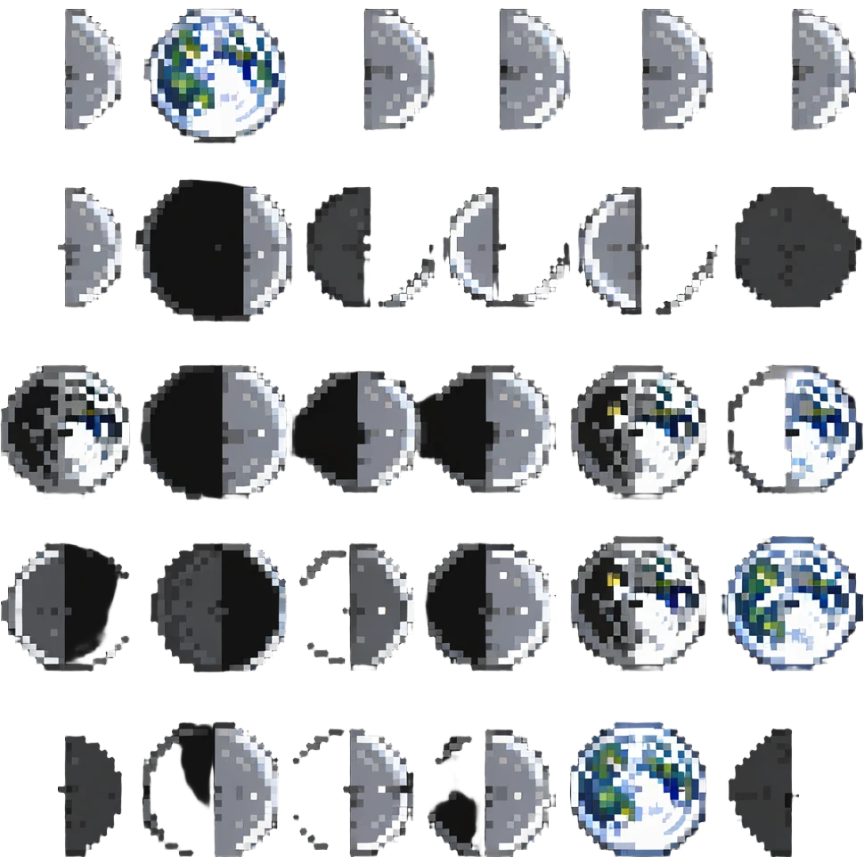 moon phases throughout a month cycle emoji