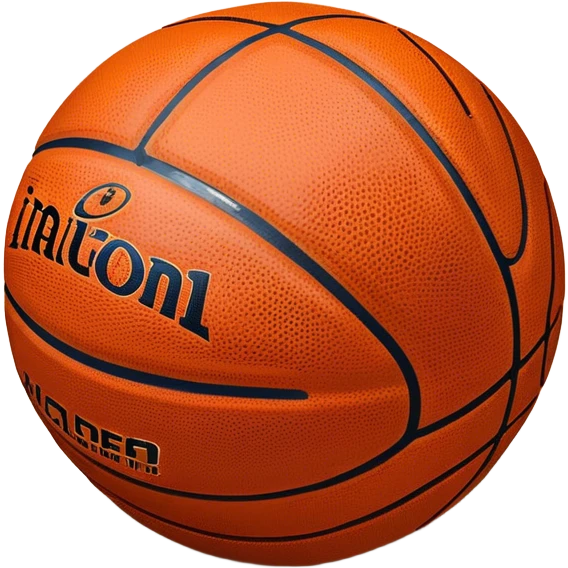 Cinematic Realistic image of a basketball resting on a polished court surface, with finely detailed textures and subtle reflective highlights, evoking a sense of calm before the game’s intensity emoji