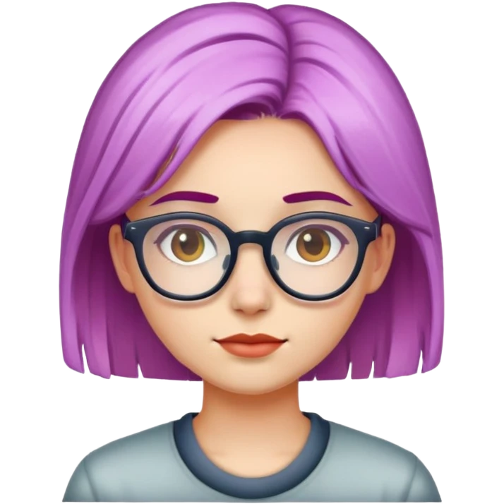 Girl with a dyed hair and glasses emoji