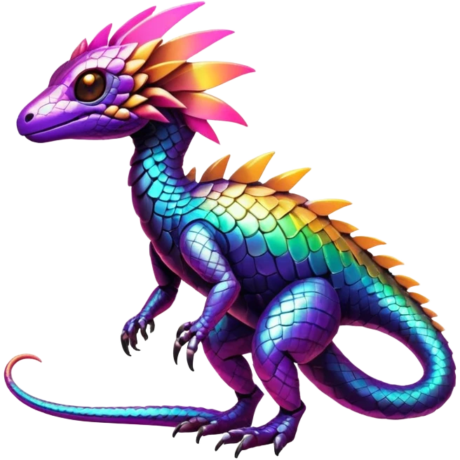 Tropical futuristic lush warm-colored modern neon-colored cyber-Fakémon-Trico-creature emoji