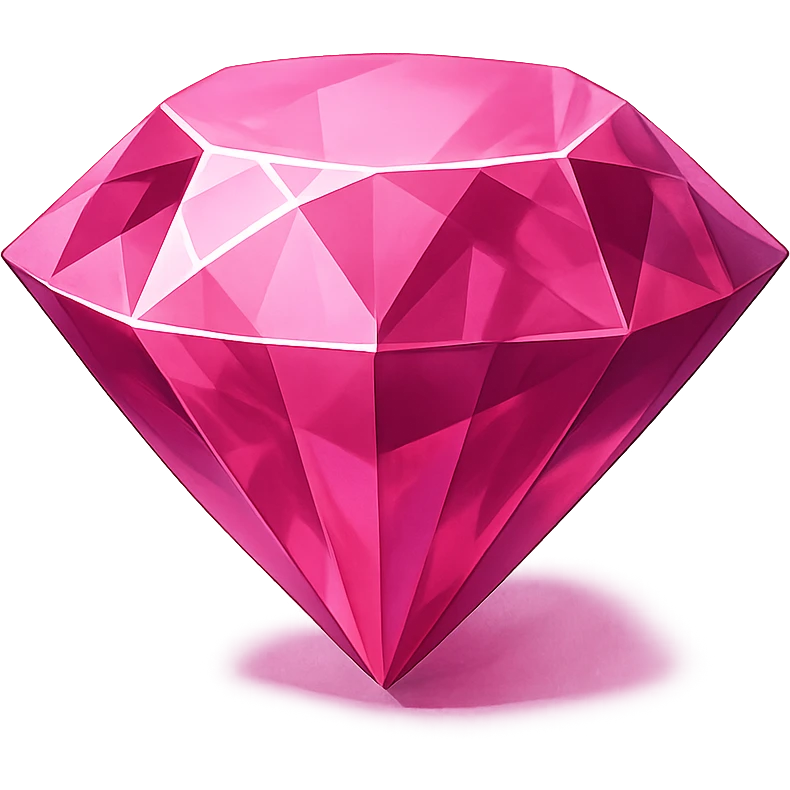 pink gem, digital illustration emoji