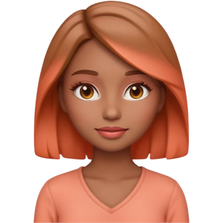 Create an emoji of  women“Create a female emoji in Spring Personal Color tone — warm, bright colors, peach makeup, light brown hair, coral outfit, soft glowing lighting, cute 3D emoji style.” emoji