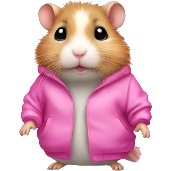 A hamster in pink clothes emoji