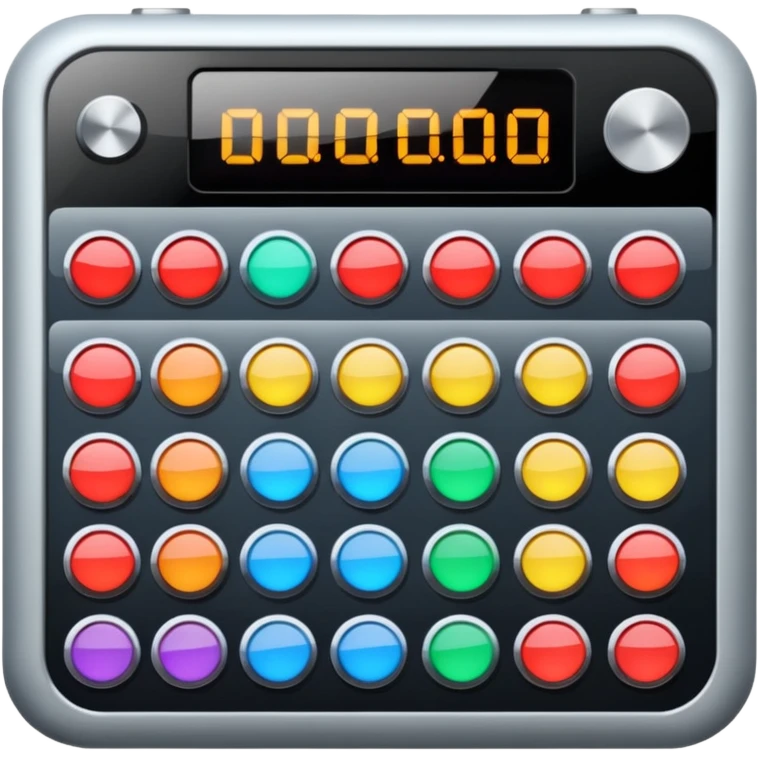 drum machine with colorful buttons emoji
