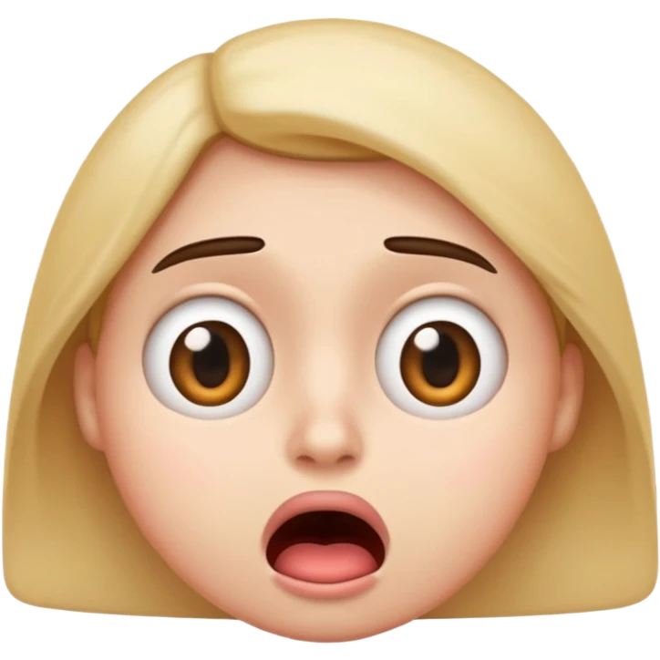 annoyed face with rolling eyes and a shocked mouth, emoji style emoji