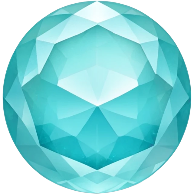 Faceted round smithsonite with robin's egg blue color and holographic shimmer emoji
