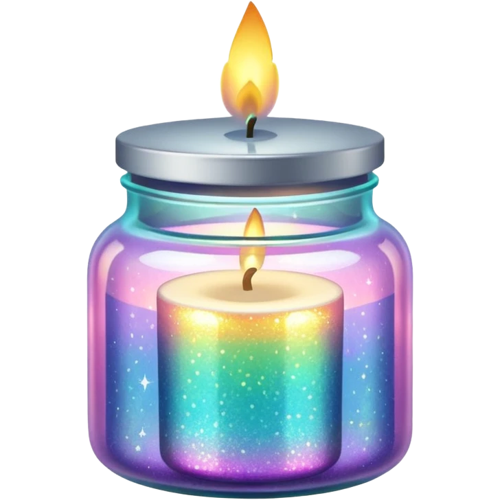 Iridescent Glittered Candle Jar emoji