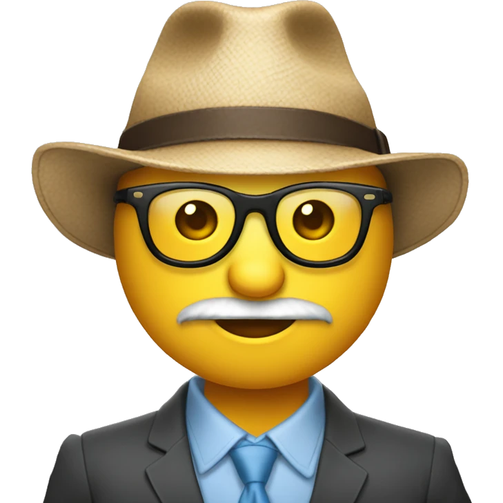 Un gars content avec un chapeau rigolo et des lunette qui tend le pouce vers le haut emoji