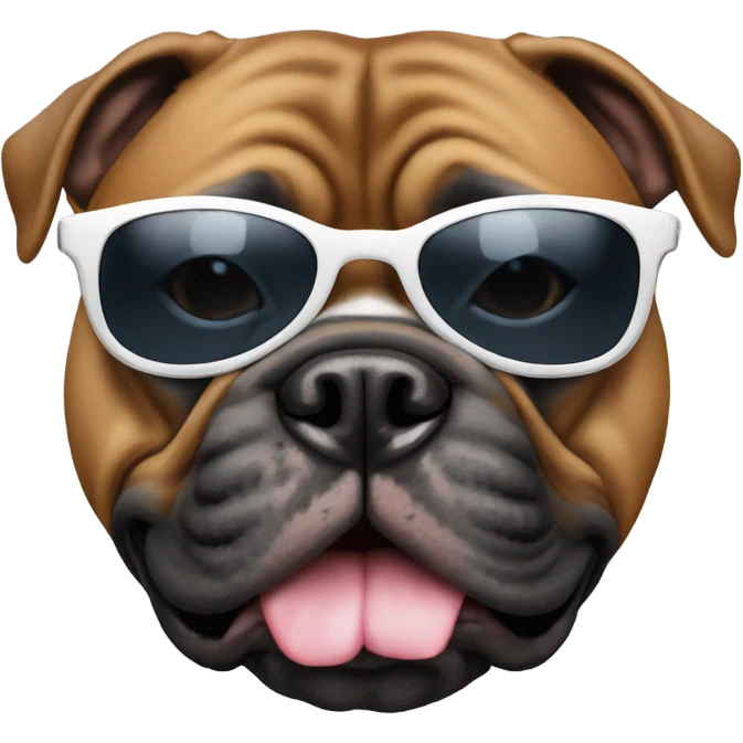 Black American Bully with sunglasses emoji