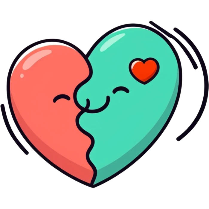 heart, cartoonish sticker style emoji