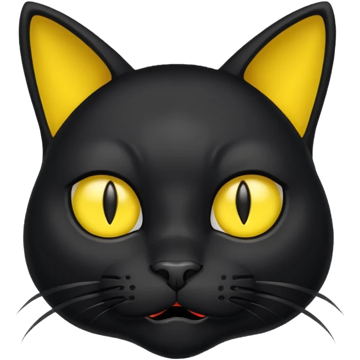 Black cat with yellow ears mad emoji