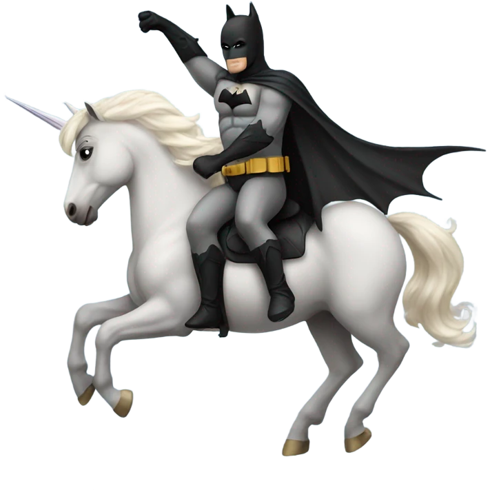 Batman riding a unicorn emoji