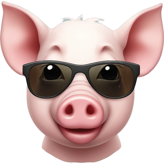 A cute pig with sunglasses emoji