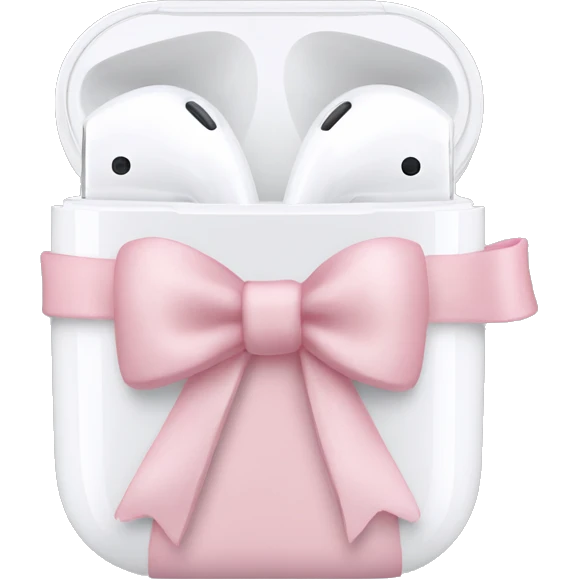 AirPods light pink bow emoji