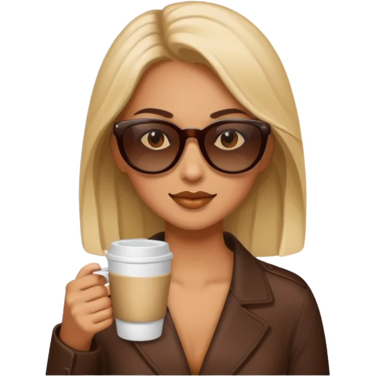 sunglasses woman drink coffee emoji