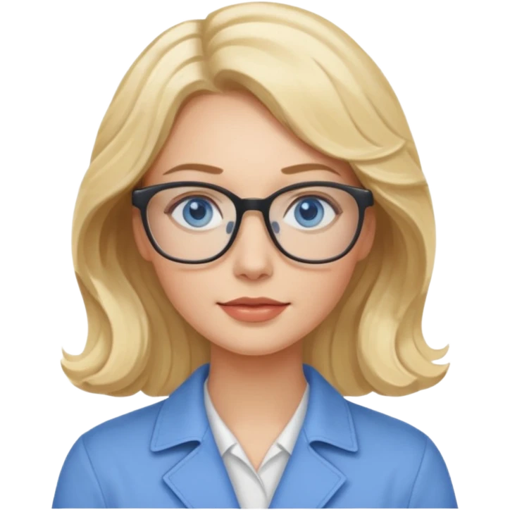 Blonde avec yeux bleus qui est architecte , cheveux ondulés  emoji