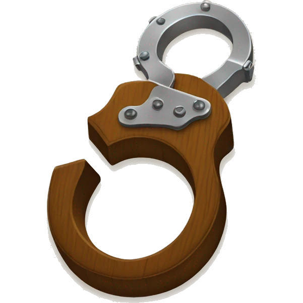wooden handcuffs emoji
