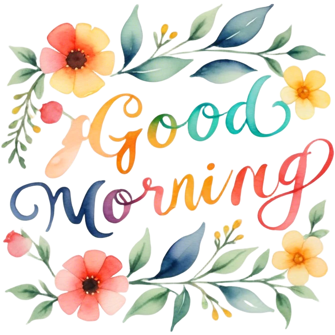 inscription "good morning" emoji