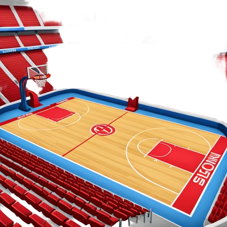 basketball stadium (#00A3E0) and red (#F9423A) emoji