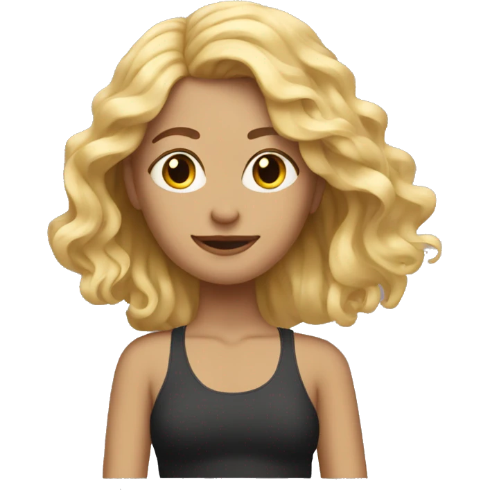 yoga blond wavy hair emoji