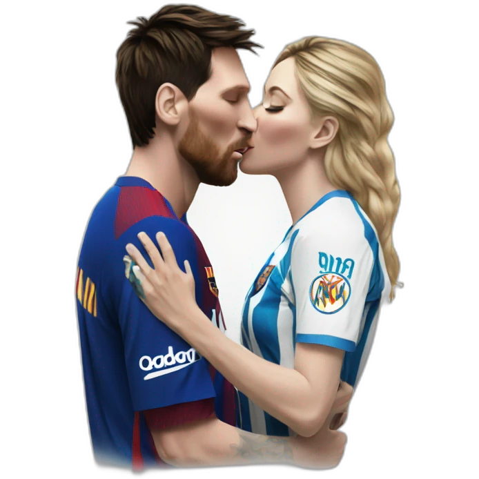 Madonna kissing Messi emoji