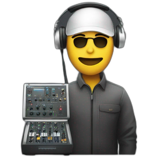 sound engineer with mixer and headphones emoji